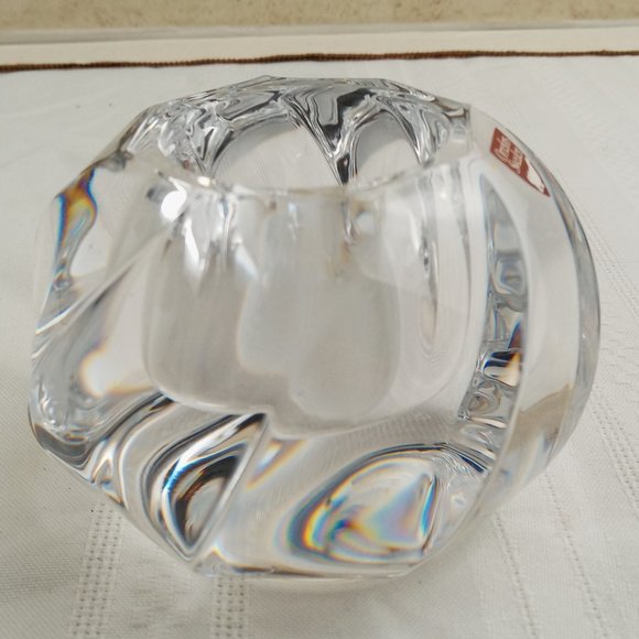 Orrefors Sweden Crystal Candle Holder, Olle Alberius Design 4570/61 HEAVY - Picture 3 of 6